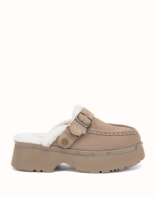 Image of Slippers. Product name - EVERAU® Merova Stud Slippers in Sand colour by brand - Everau