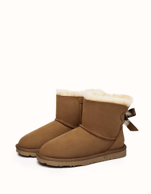 EVERAU® Mini Back Bow Boots (Chestnut)