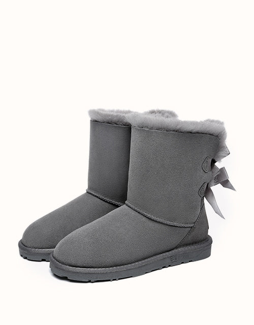 EVERAU® Short Back Bow Boots (Grey)