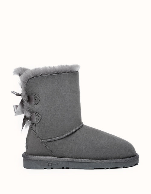 Image of Boots. Product name - EVERAU® Short Back Bow Boots in Grey colour by brand - Everau