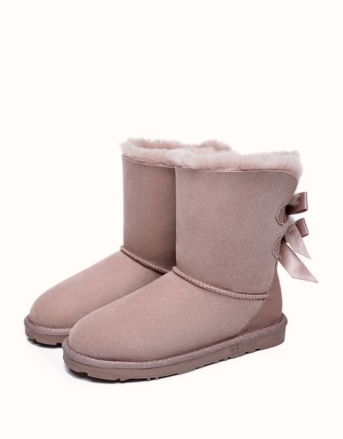 EVERAU® Short Back Bow Boots (Dawn Pink)