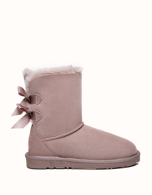 Image of Boots. Product name - EVERAU® Short Back Bow Boots in Dawn Pink colour by brand - Everau