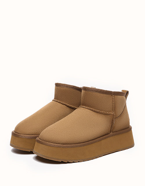 EVERAU® Ultra Mini Platform Boots (Chestnut)