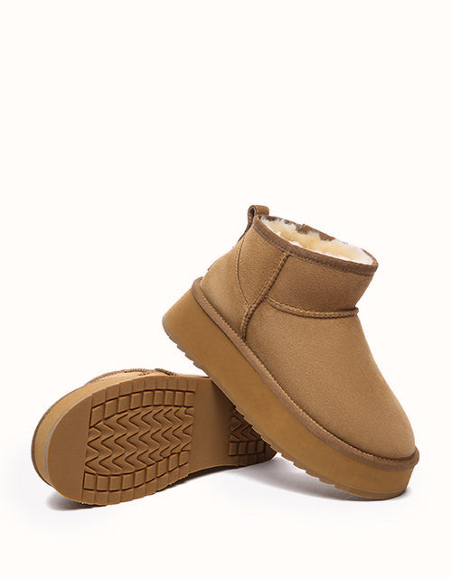 EVERAU® Ultra Mini Platform Boots (Chestnut)