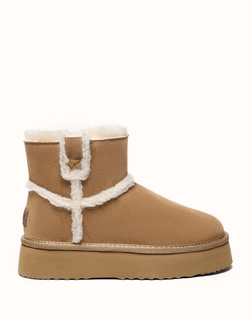 Image of Heels. Product name - EVERAU® Schunck Platform Boots in Chestnut colour by brand - Everau