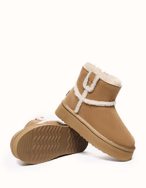 EVERAU® Schunck Platform Boots (Chestnut)