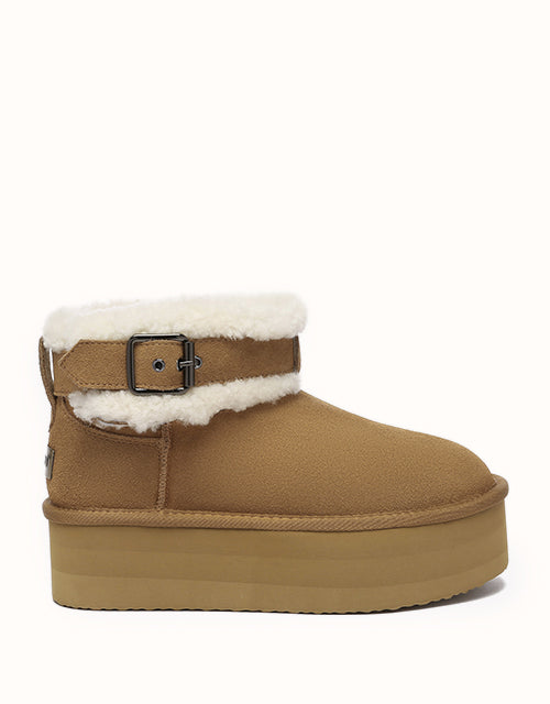 Image of Heels. Product name - UGG EVERAU® Ula Platform Boots in Black colour by brand - Everau