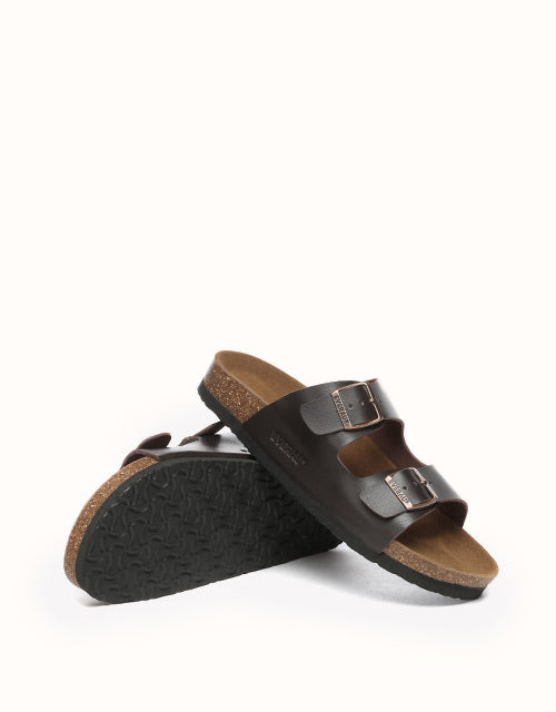 EVERAU® Mick Sandal Slides (Dark Brown)
