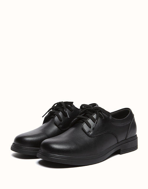 EVERAU® Senior Lace Up School Shoes II (Black)