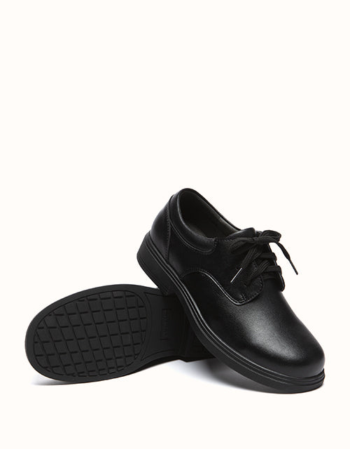 EVERAU® Senior Lace Up School Shoes II (Black)