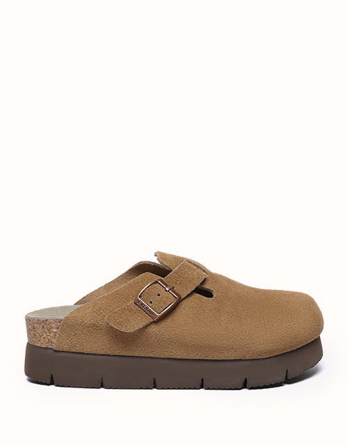 Image of Heels. Product name - EVERAU® Brooklyn Platform Sandals in Brown colour by brand - Everau