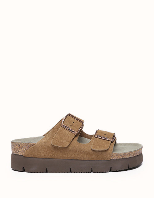 Image of Heels. Product name - EVERAU® Sandal Platform Sandals in Brown colour by brand - Everau