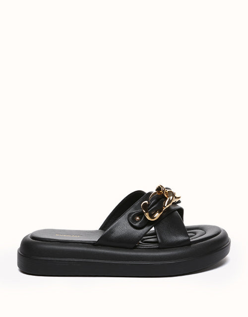 Image of Sandals. Product name - EVERAU® Chiffon Sandals in Black colour by brand - Everau