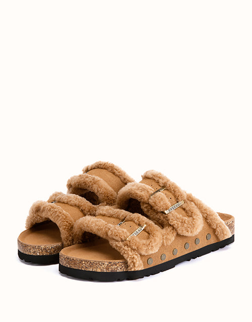 EVERAU® Rovelle Stud Slippers (Chestnut)