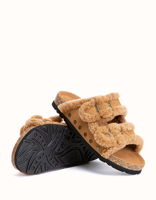 EVERAU® Rovelle Stud Slippers (Chestnut)