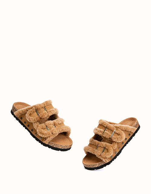 EVERAU® Rovelle Stud Slippers (Chestnut)