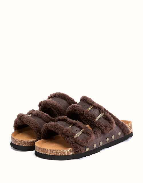 EVERAU® Rovelle Stud Slippers (Chestnut)