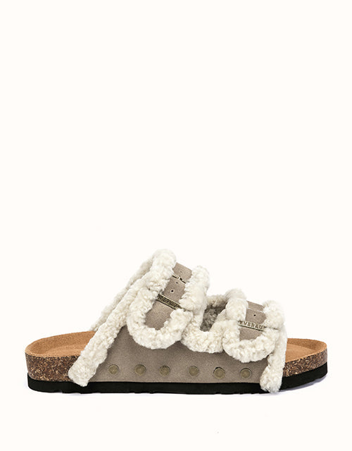 Image of Slippers. Product name - EVERAU® Rovelle Stud Slippers in Sand colour by brand - Everau