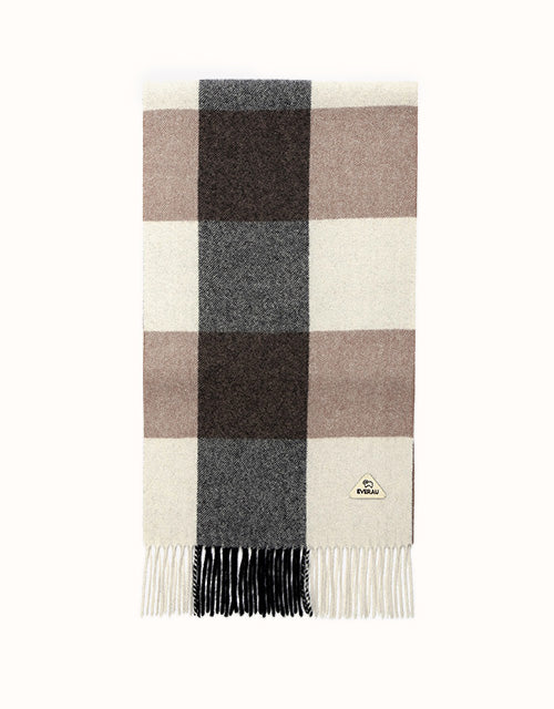 Image of Scarves & Shawls. Product name - EVERAU® Tartan Scarf in Plum Check colour by brand - Everau