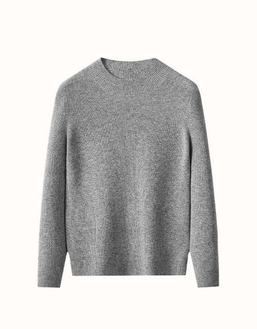 Image of a model wearing Outerwear. Product name - EVERAU® Roya Sweater in Grey colour by brand - Everau