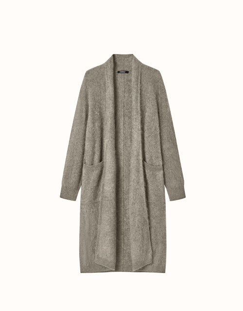 Image of a model wearing Outerwear. Product name - EVERAU® Grumo Coat in Khaki colour by brand - Everau