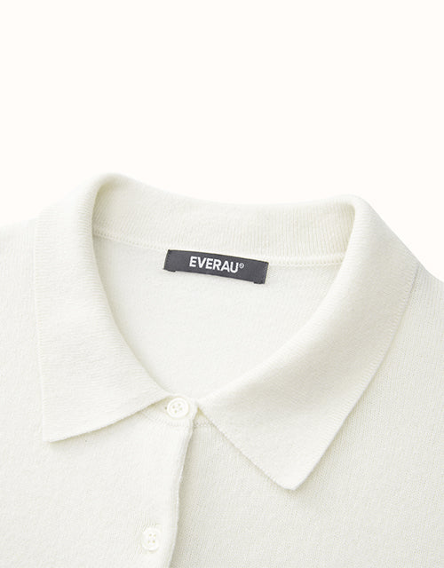 EVERAU® Elin Knit Polo (White)