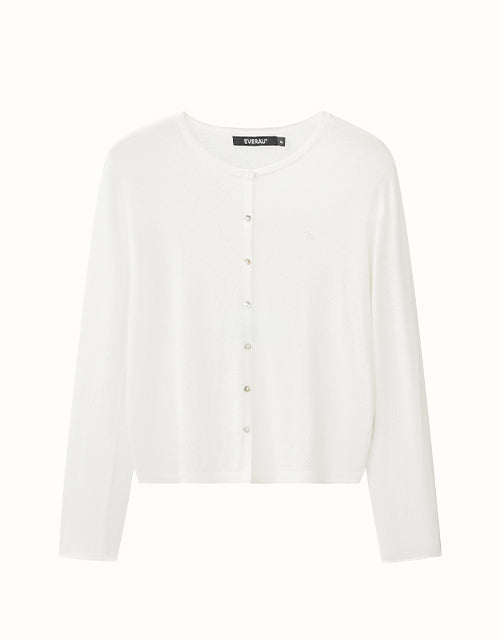 Image of Cardigans. Product name - EVERAU® Orlen Cardigan in White colour by brand - Everau