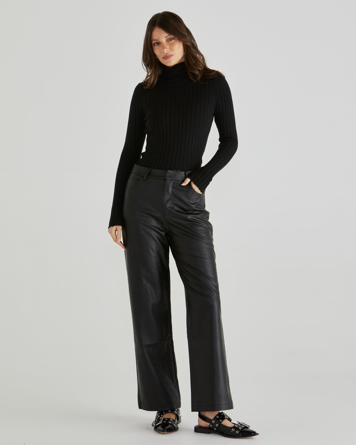 Sass Clothing Sola Pu Pant (Black)