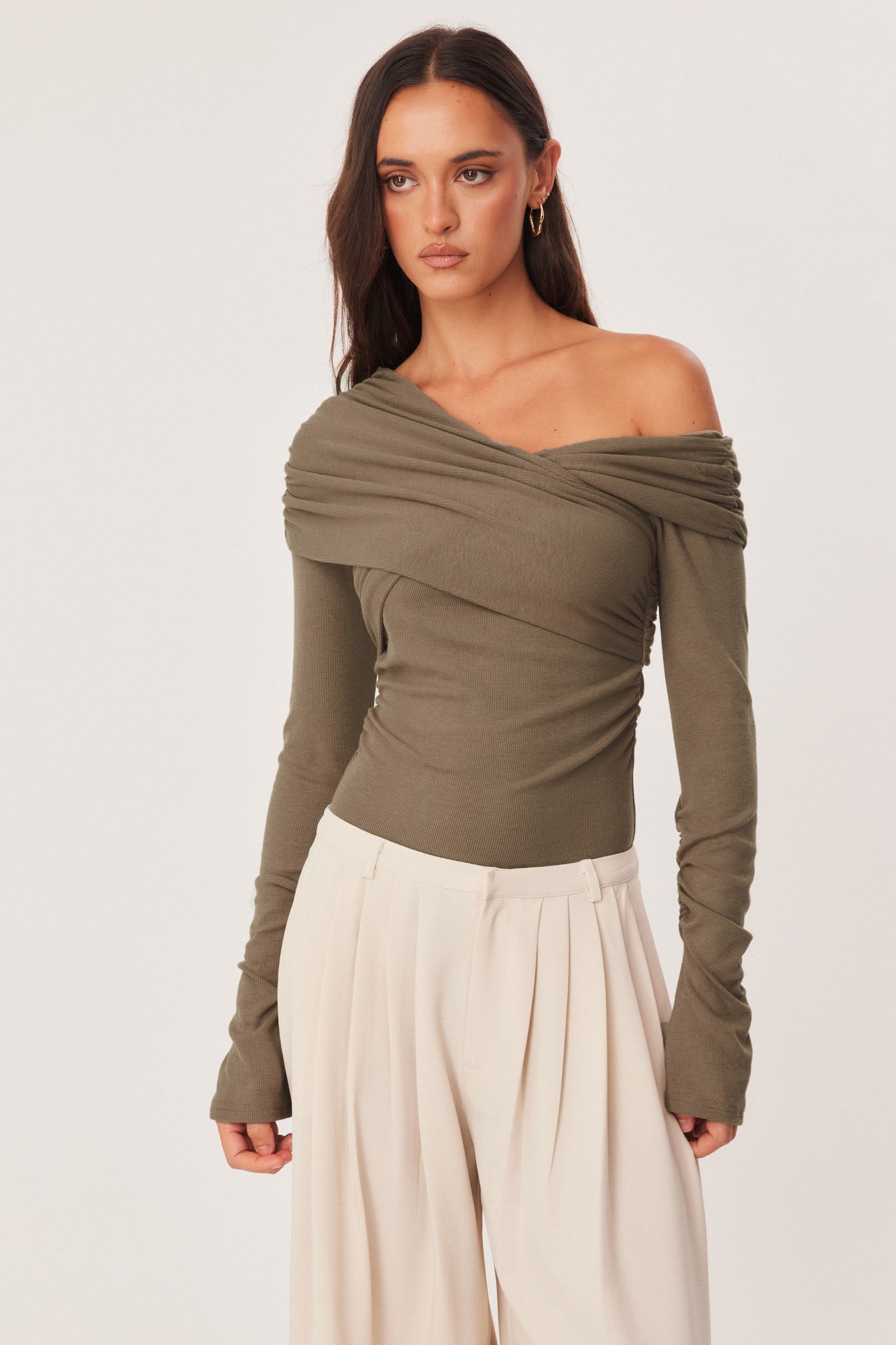 Image of Bodysuits. Productname: SNDYS ALLANI BODYSUIT in Olive colour by brand - SNDYS