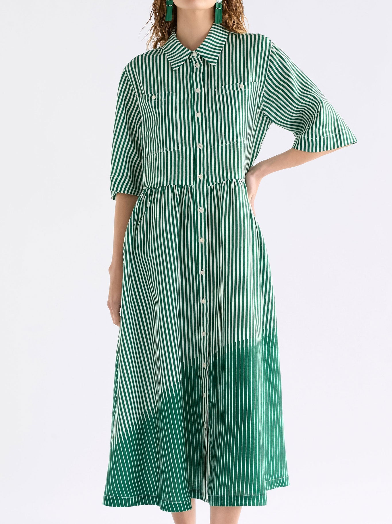 Image of Dresses. Productname: ELK LINEN DRESS in Ortler Print colour by brand - Elk
