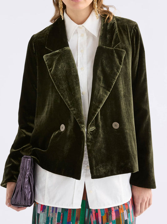 Image of Coats & Jackets. Product name - Elk Suuri Double Breasted Blazer in Olive colour by brand - Elk