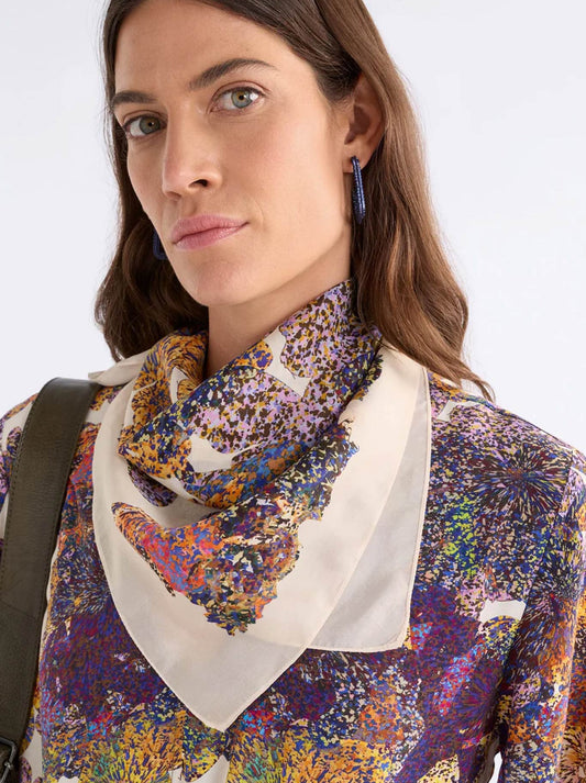 Image of Scarves & Shawls. Product name - Elk Lantis Silk Scarf in Lantis Print colour by brand - Elk
