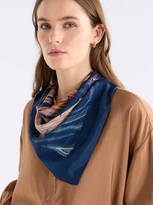 Image of Scarves & Shawls. Product name - Elk Brandr Silk Scarf in Brandr Print colour by brand - Elk