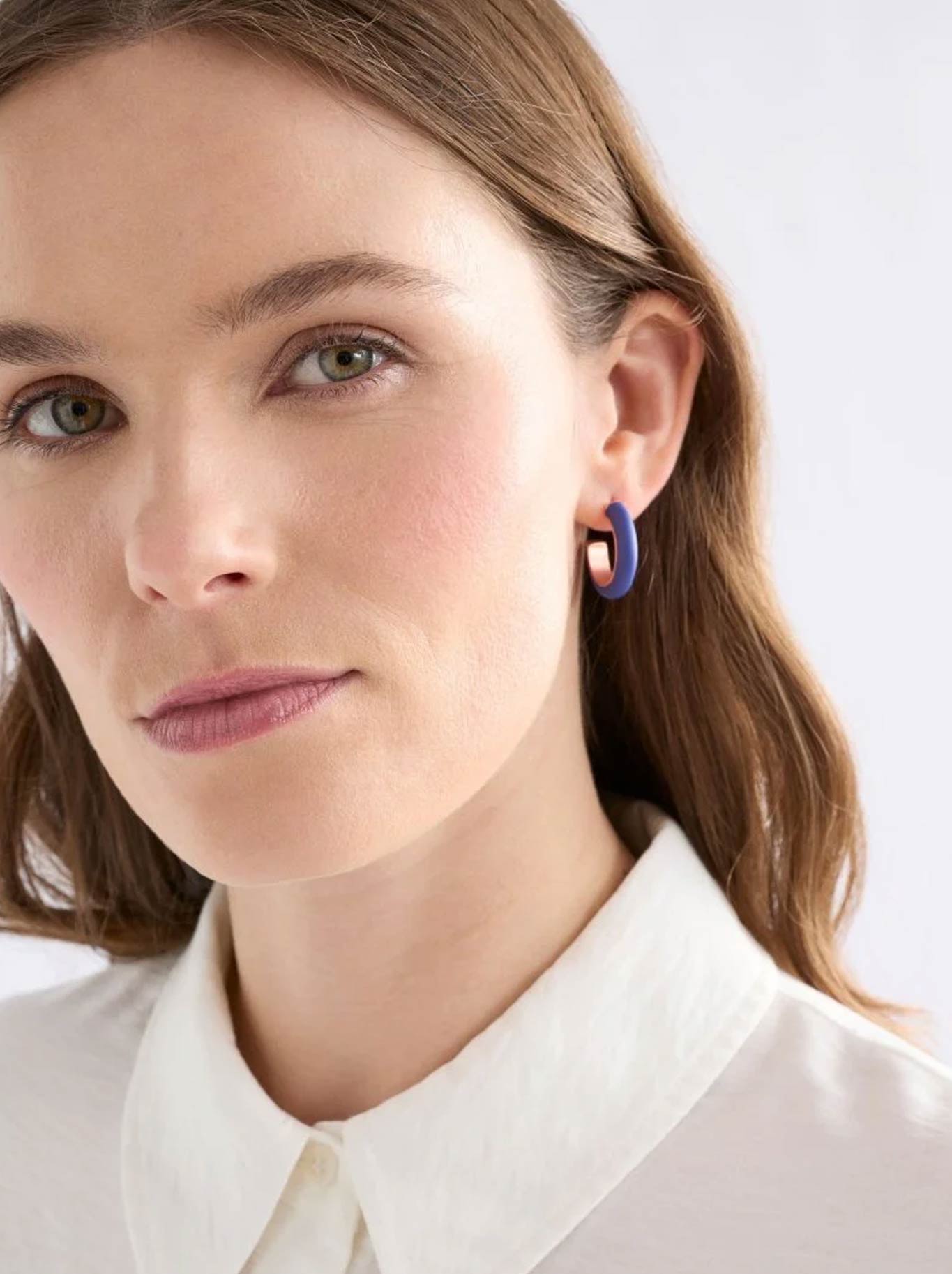 ELK EMAL MINI HOOP EARRING (Cobalt)
