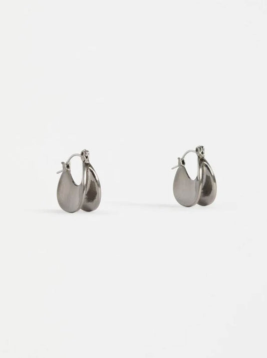 Image of Earrings. Product name - Elk Apenn Small Hoop Earring in Gunmetal colour by brand - Elk