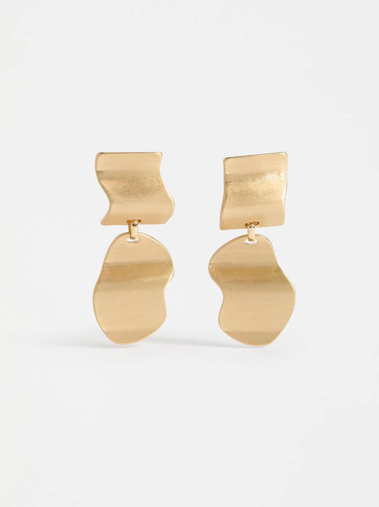 Image of Earrings. Product name - ELK SAVVEN DROP EARRING in Gold colour by brand - Elk