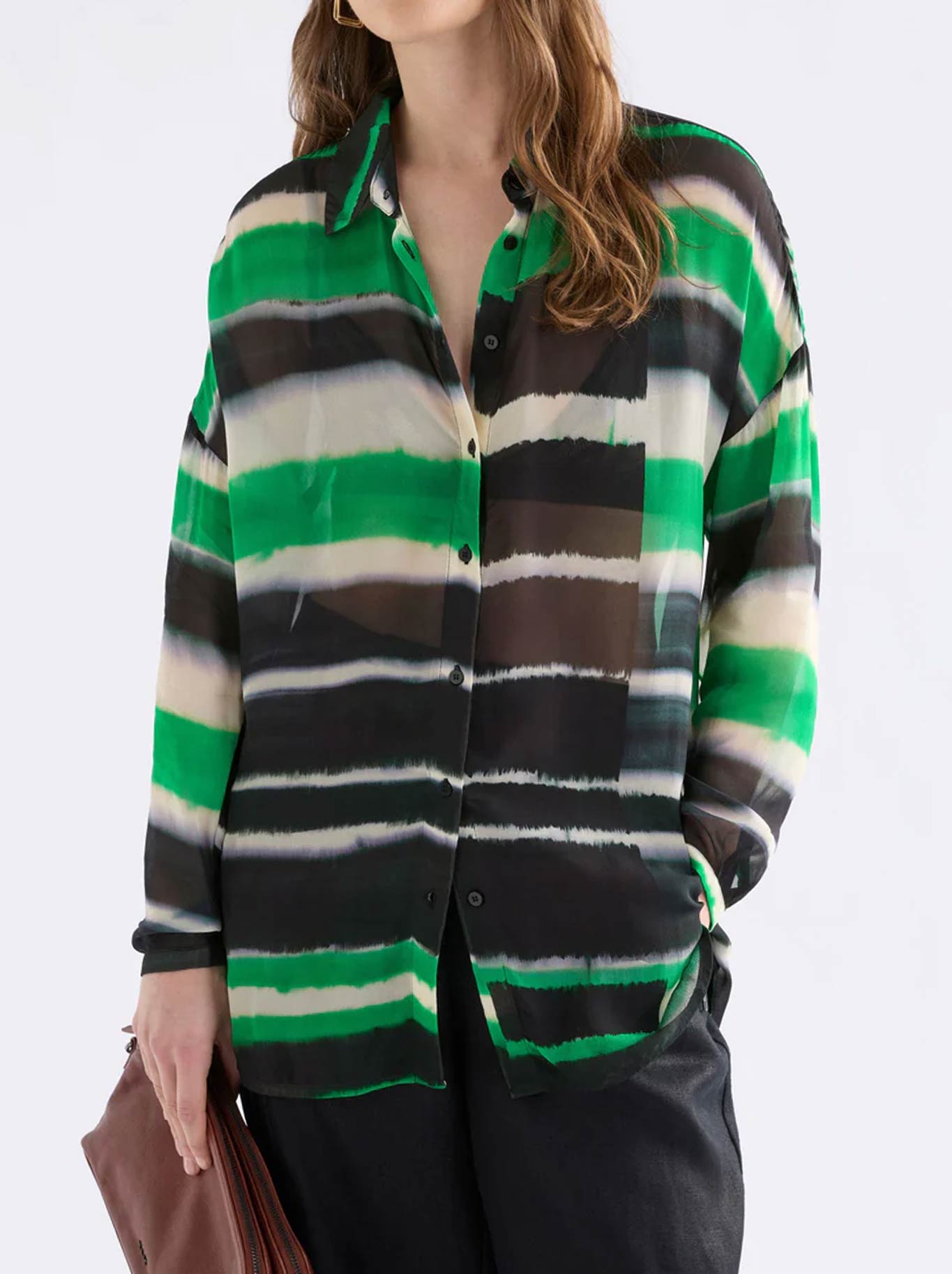 Image of Shirts. Product name - ELK EIR SHEER SHIRT in Saillte Print colour by brand - Elk