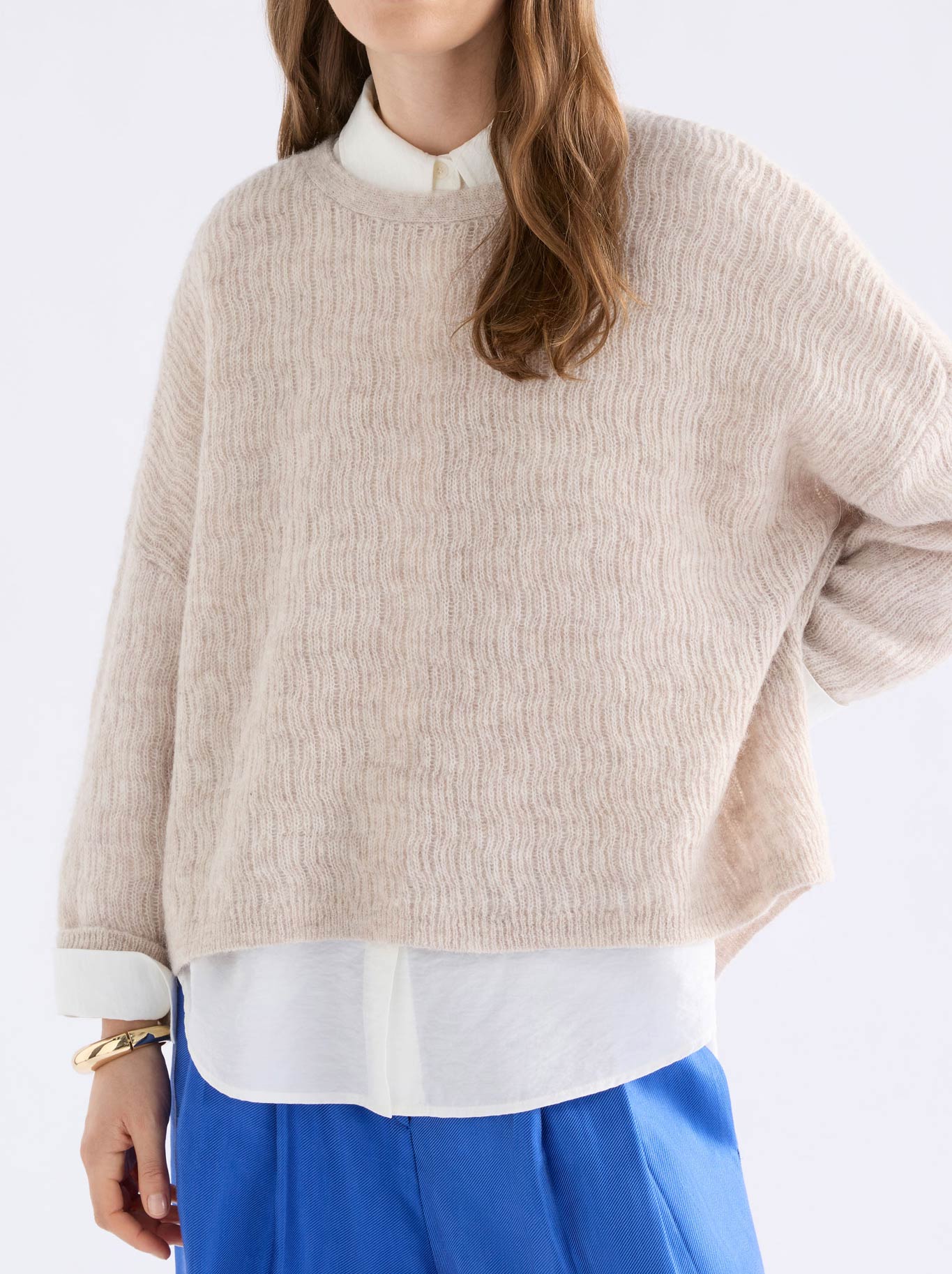 Elk Agna Pattern Sweater (Rosewood)