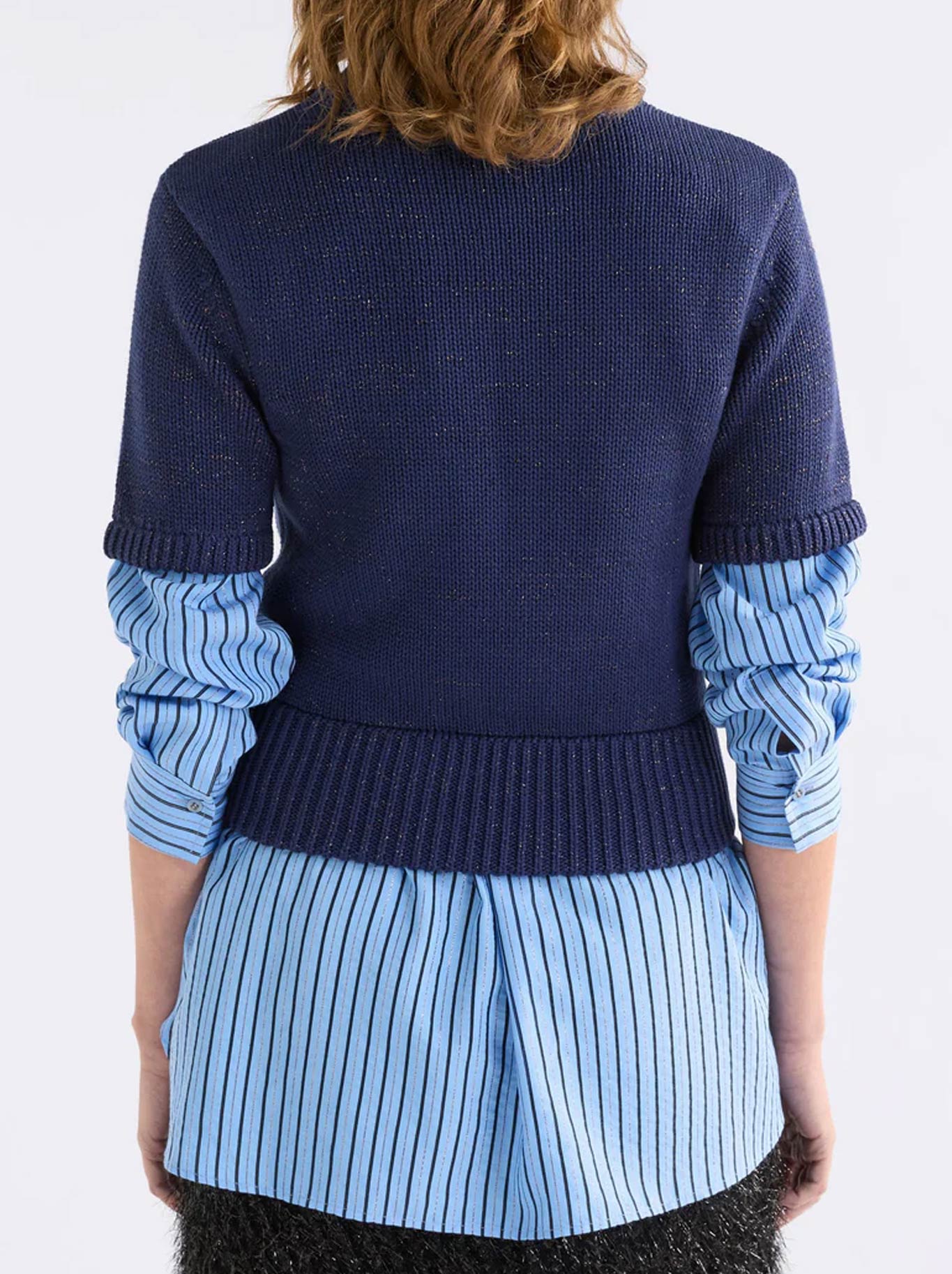 ELK LUFT LUREX KNIT TOP (Navy Copper)