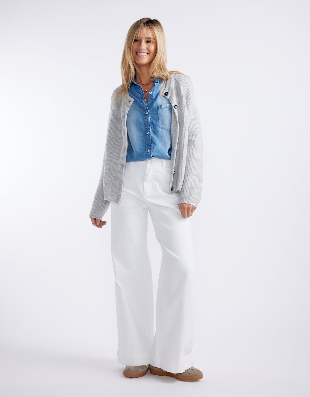 Country Denim Ellery Stretch Straight Leg Jeans (White)