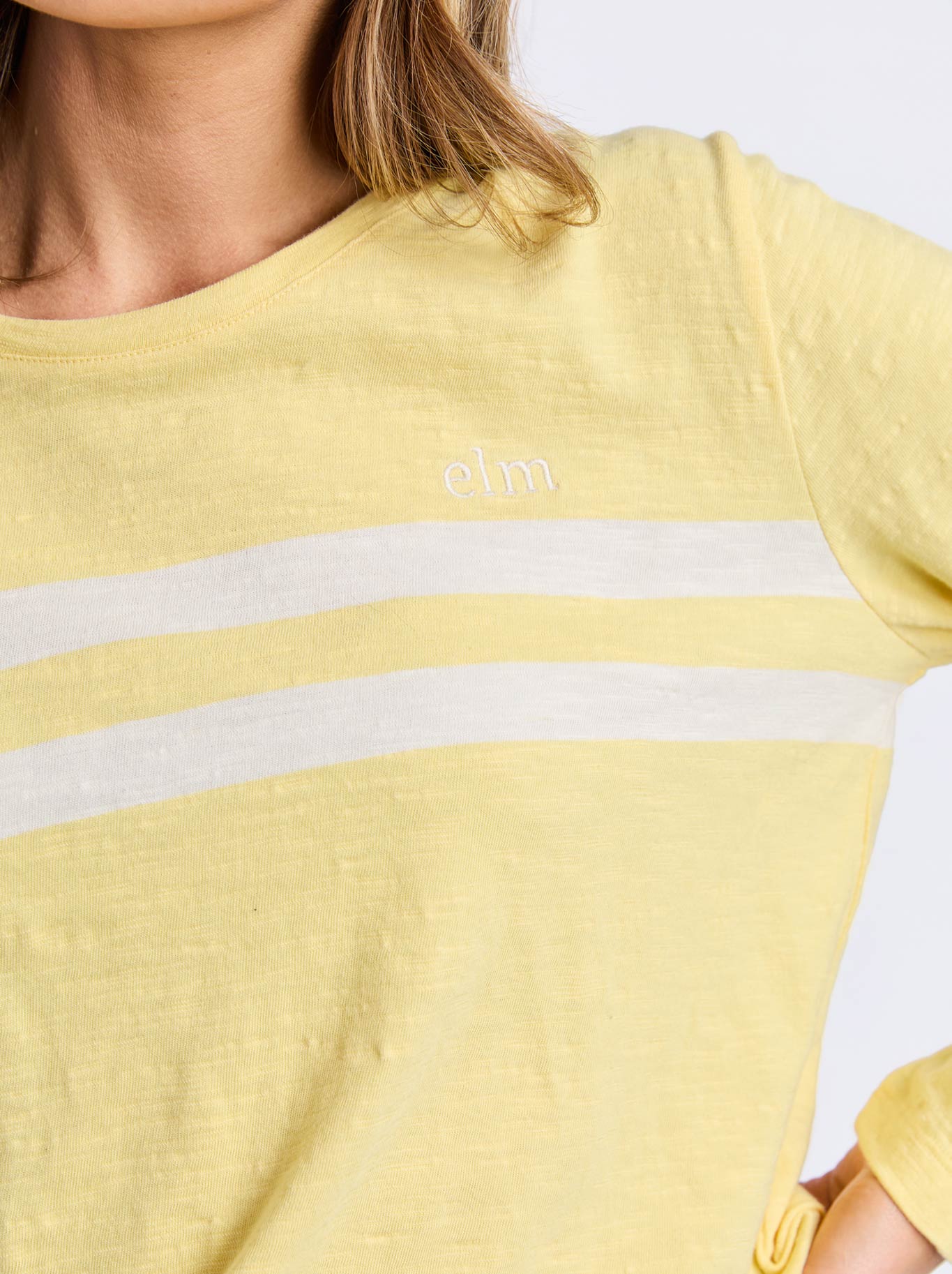 Elm Adora Long Sleeve Tee (Pale Lemon)