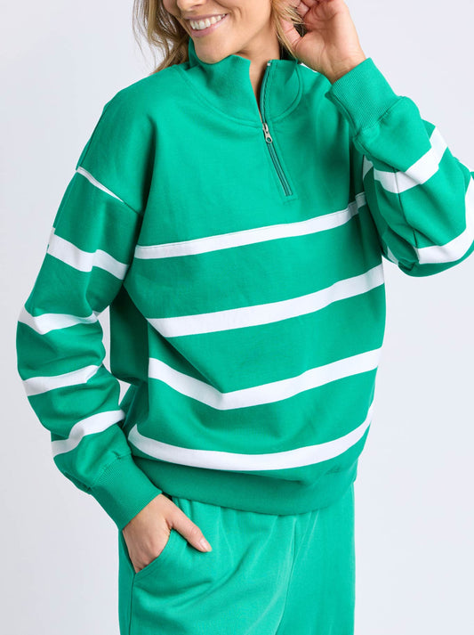 ELM LANE ZIP CREW (Green White)