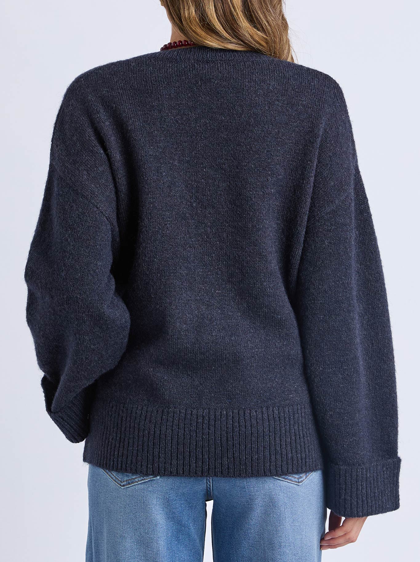 Elm Intersia Heart Knit (Navy A)