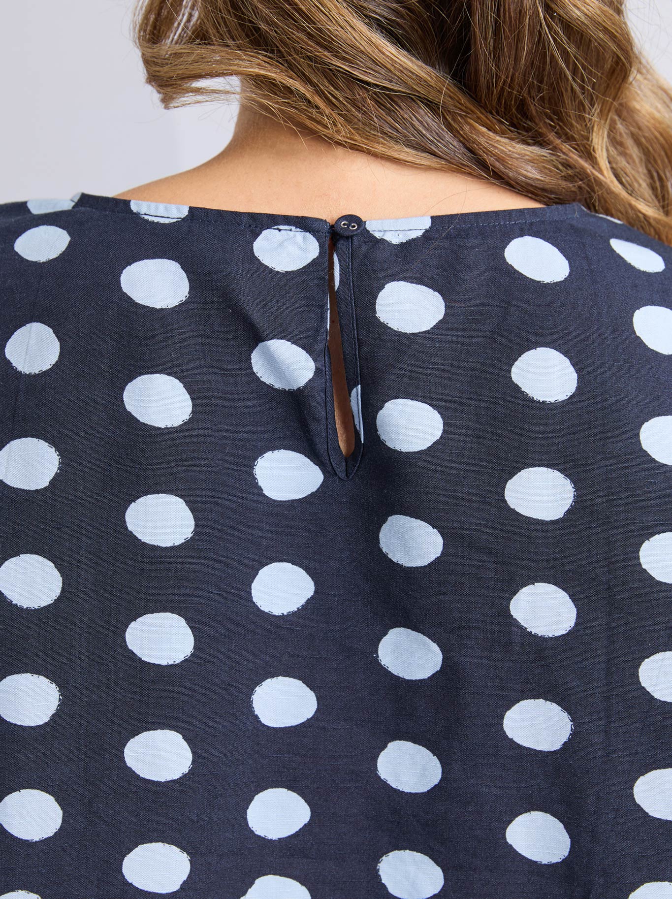ELM DOTTY TOP (Navy)