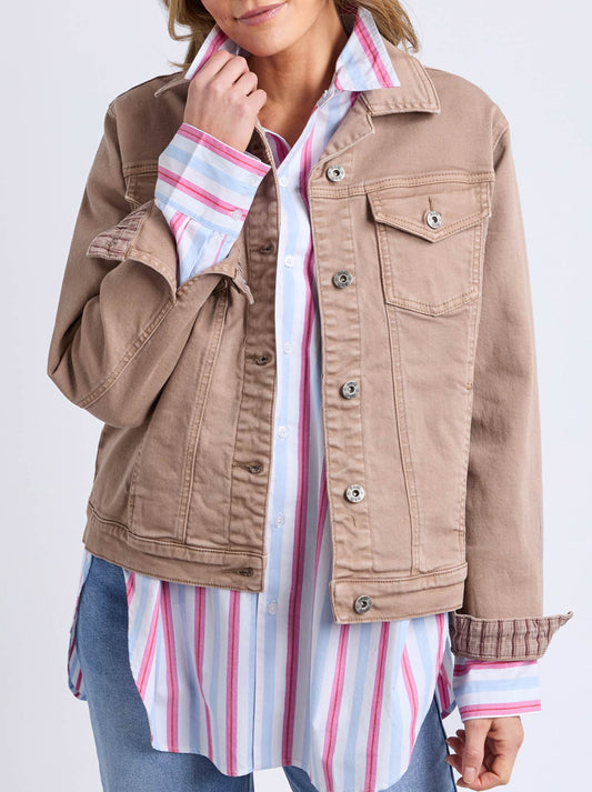 Image of Coats & Jackets. Productname: Elm Tilly Jacket in Taupe colour by brand - Elm