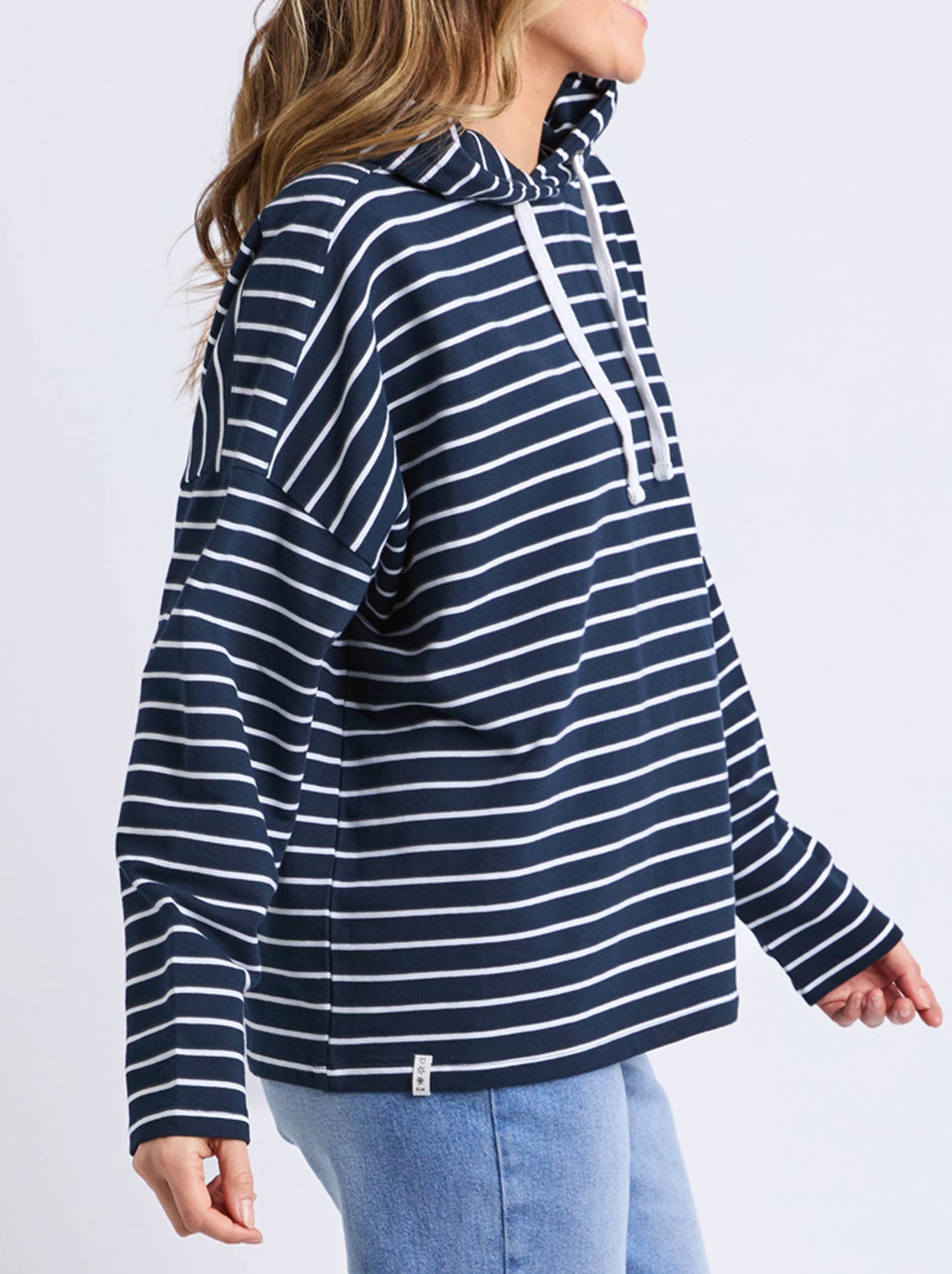 Elm Rhea Hoodie (Navy White Stripe)