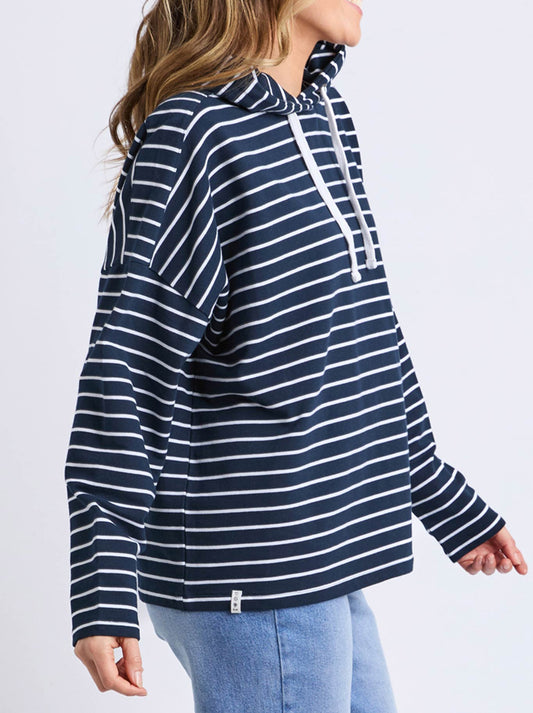ELM RHEA HOODIE (Navy White Stripe)