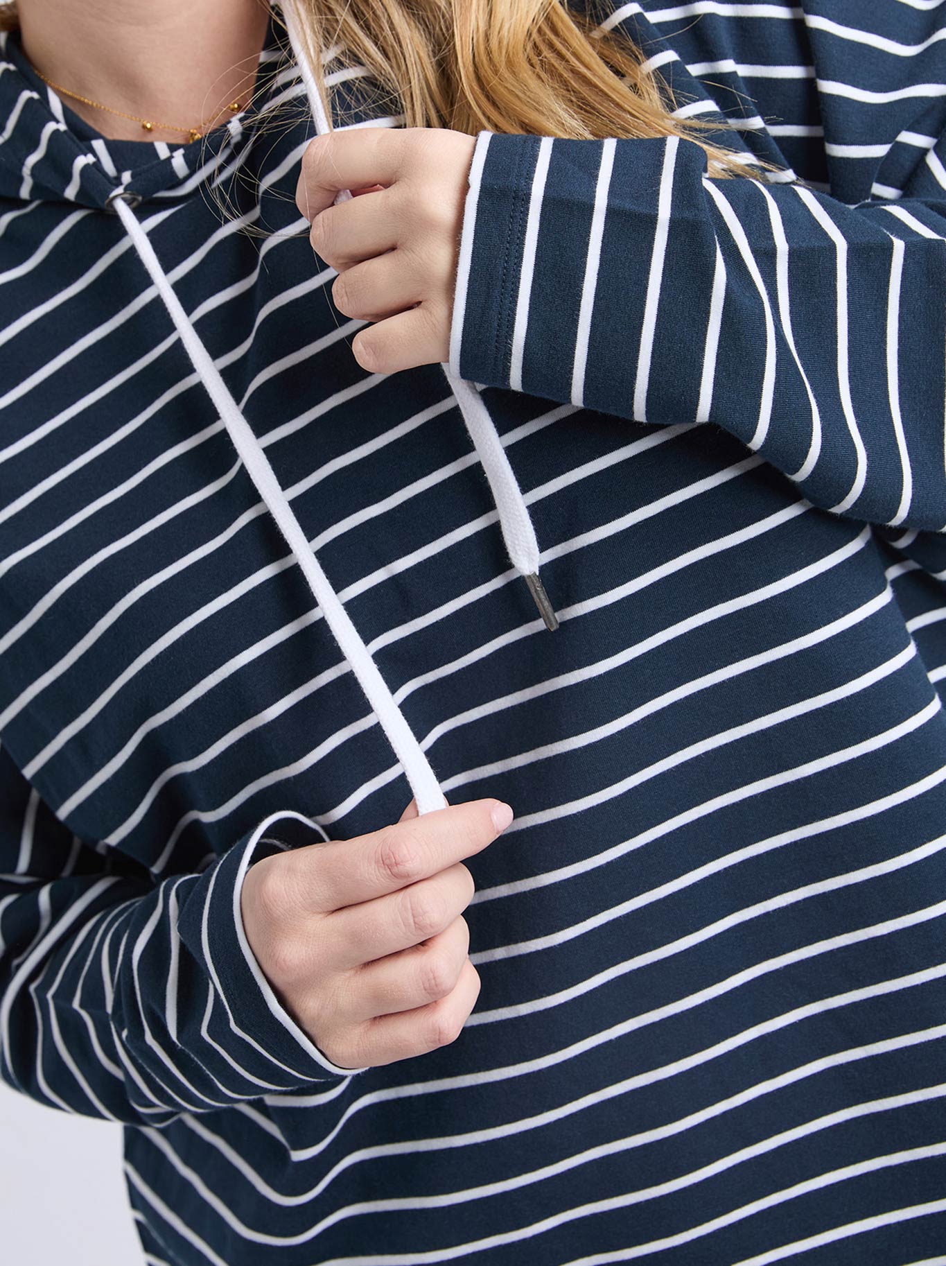Elm Rhea Hoodie (Navy White Stripe)