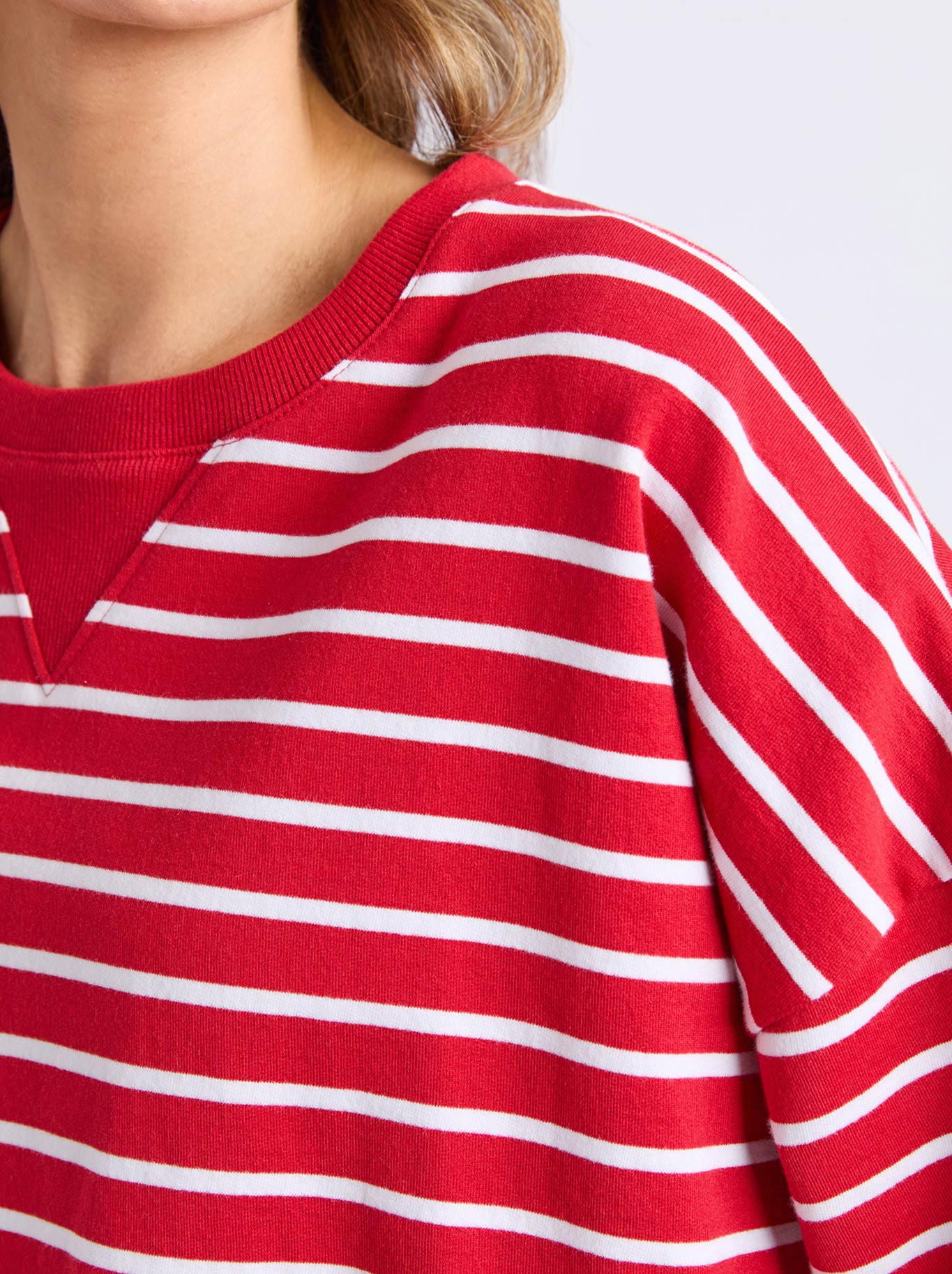ELM VALENTINA TOP (Cranberry White Stripe)