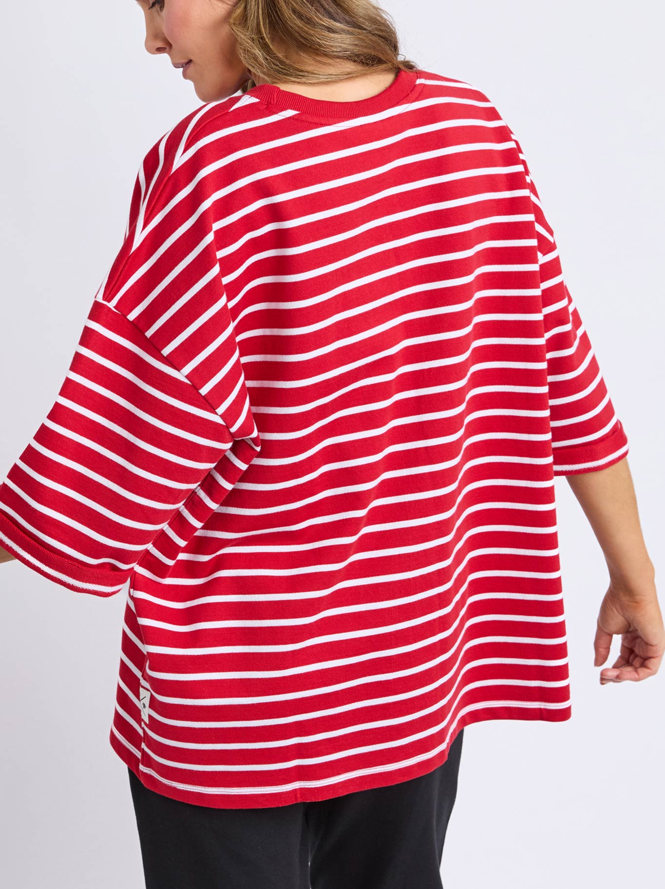 ELM VALENTINA TOP (Cranberry White Stripe)
